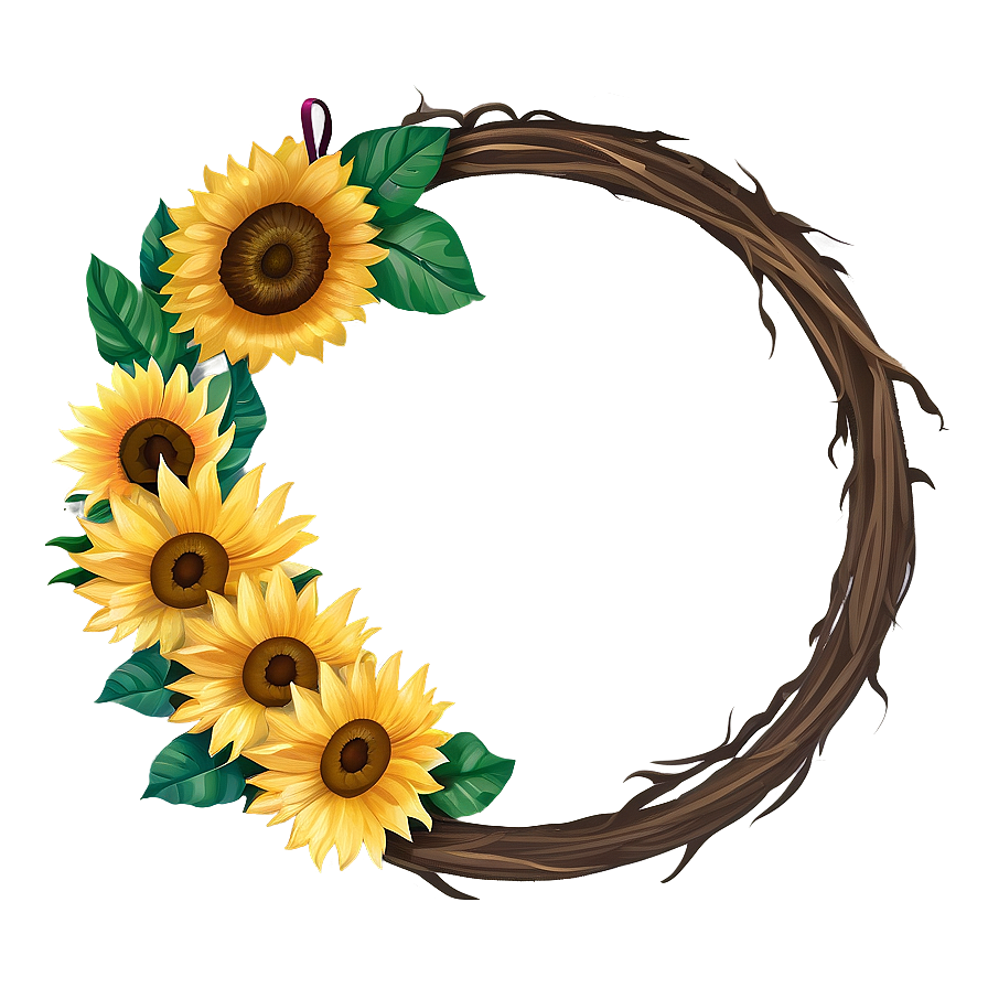 Sunflower Wreath Transparent Png 86