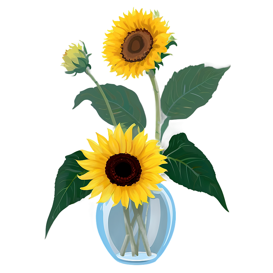 Sunflowers In Vase Png Lmt