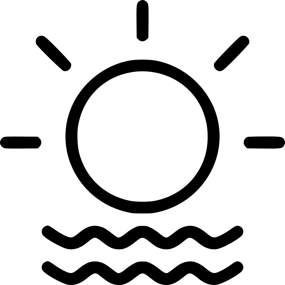 Sunlight Icon Over Waves PNG with transparent background