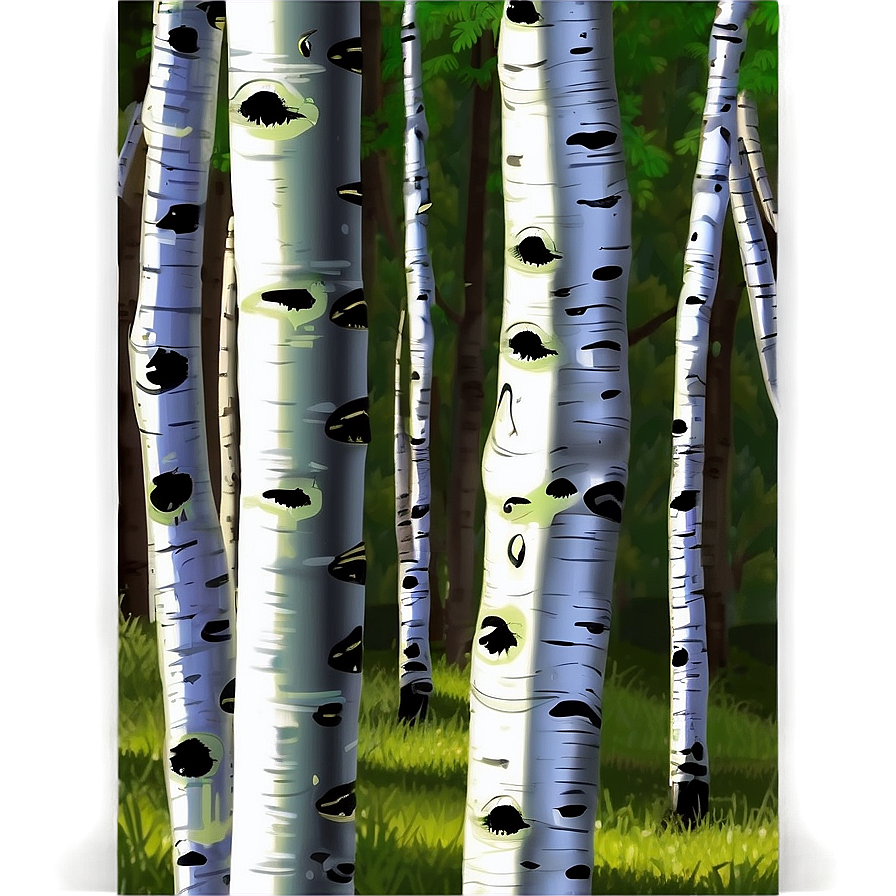 Sunlit Aspen Forest Trees Png 49