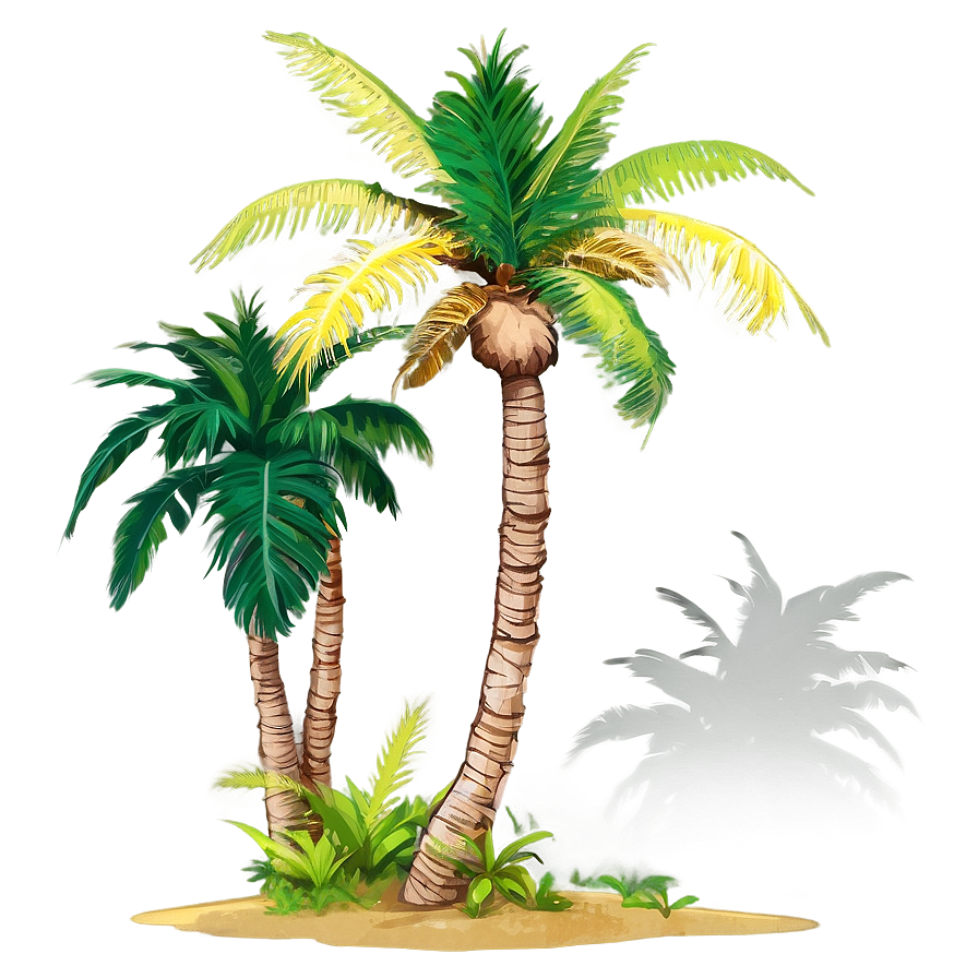 Sunlit Palm Trees Png 15