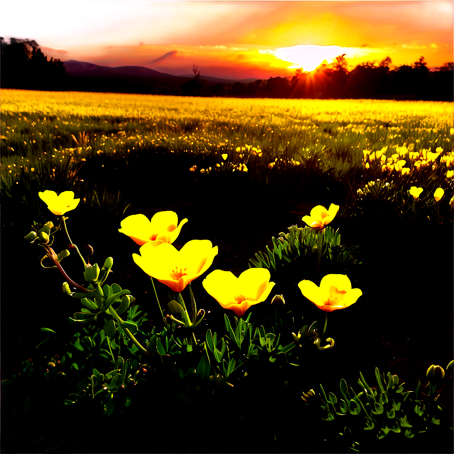 Sunny Buttercup Field Png Gpd97