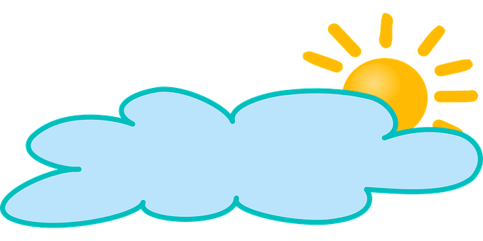 Sunny Cloud Cartoon PNG with transparent background