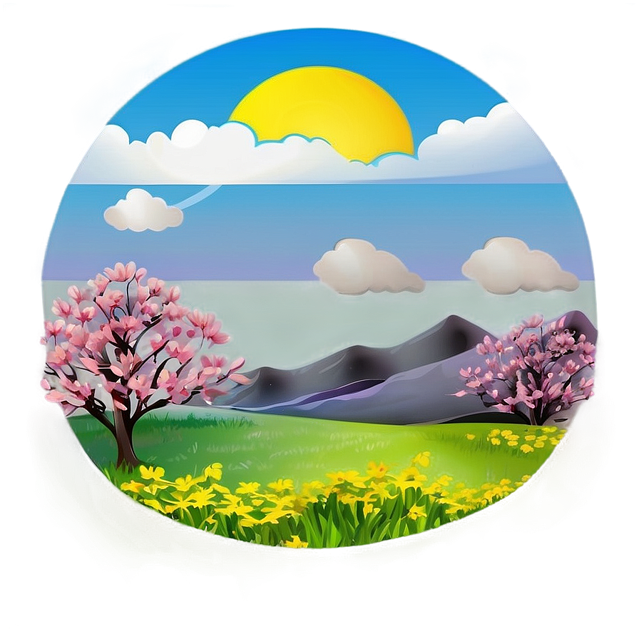 Sunny Day Landscape PNG 64 PNG with transparent background