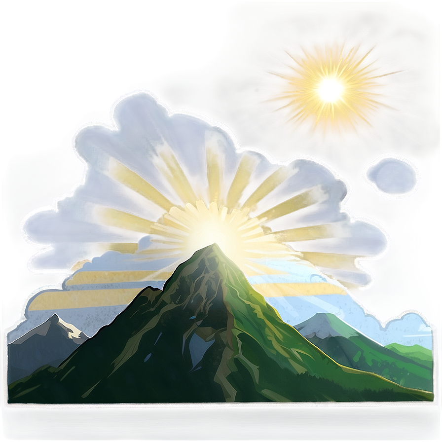 Sunrays And Mountains Landscape Png 06272024