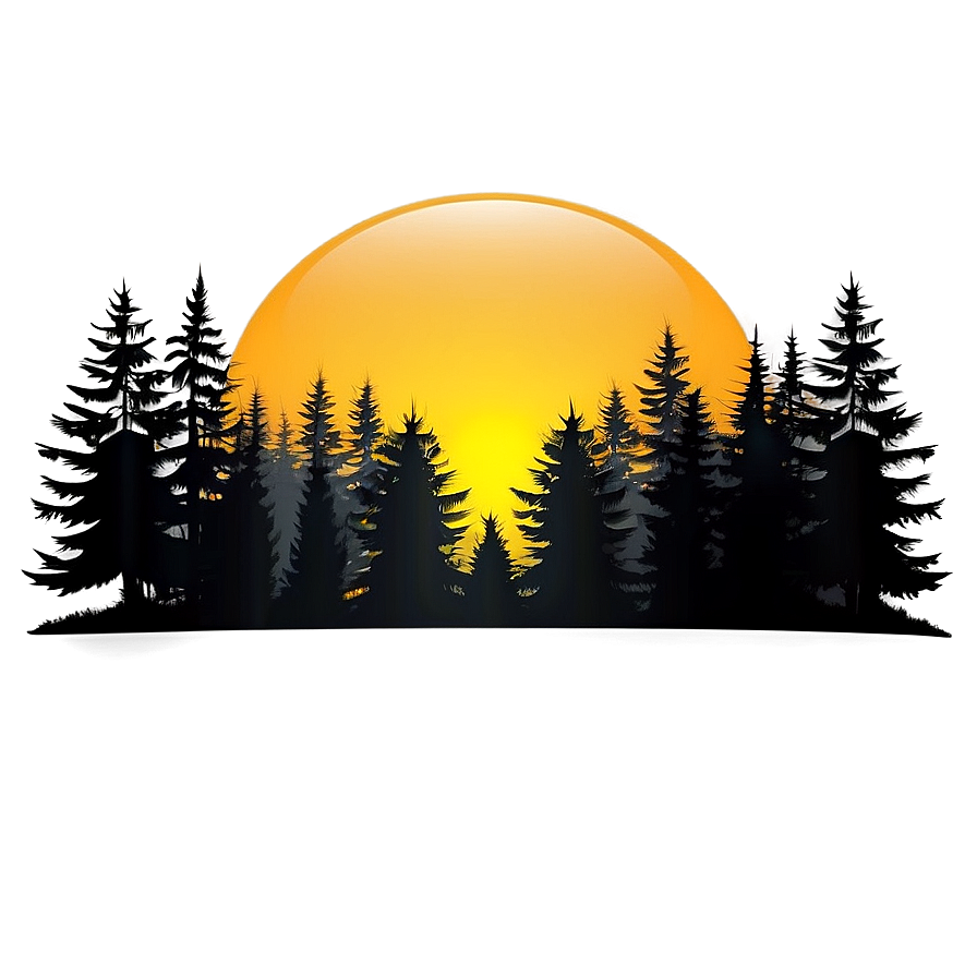 Sunrise Forest Silhouette Png Hlb