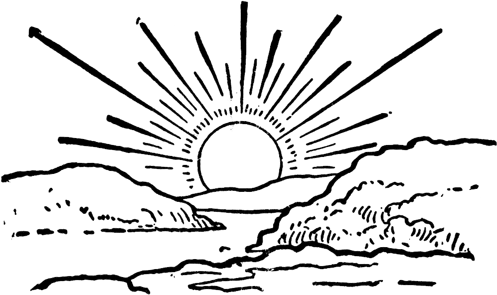 Sunrise Black And White Png - Sun Set Clipart Black And White, Transparent Png PNG with transparent background