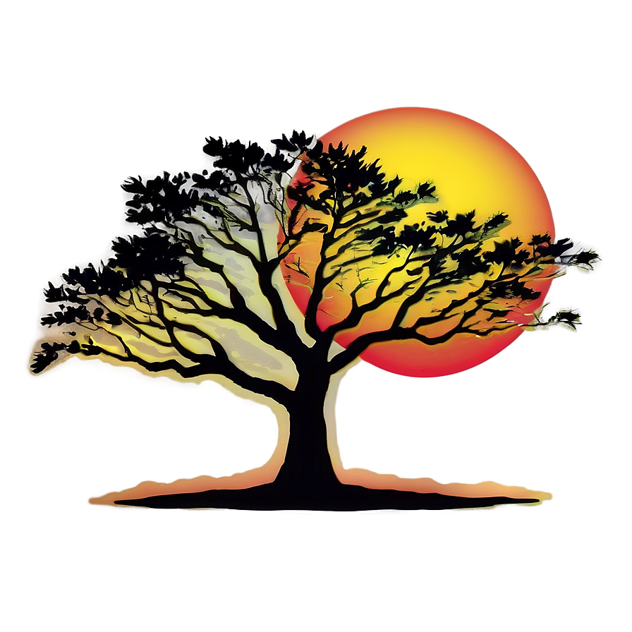 Sunrise Tree Silhouette Png 20