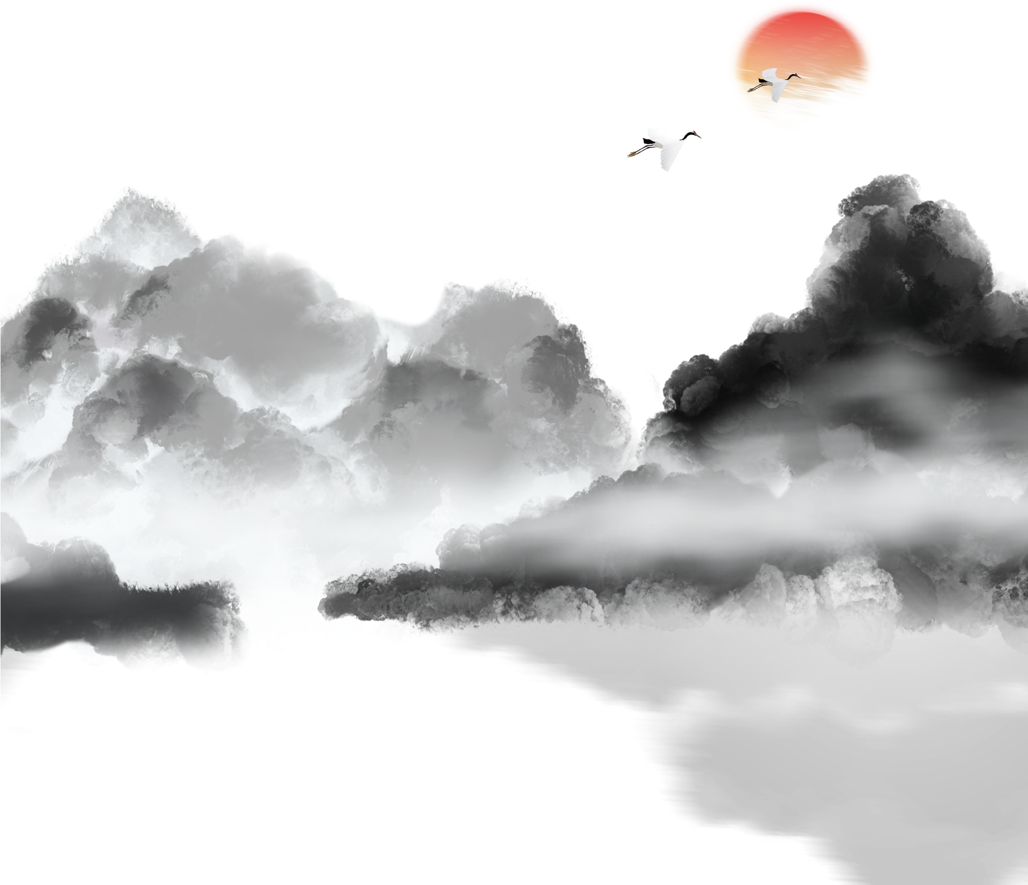 Transparent Sunset Png - Chinese Ink Png, Png Download PNG with transparent background