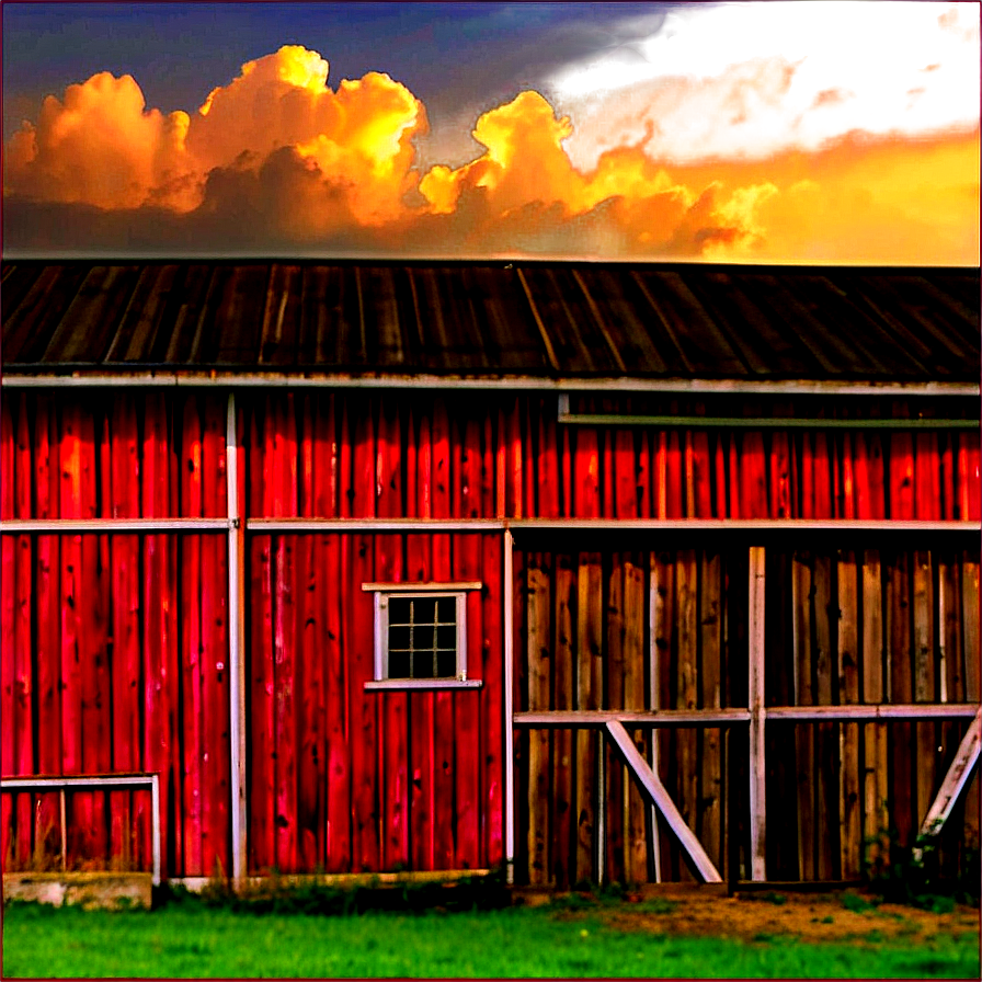 Sunset Behind Barn Png 06122024