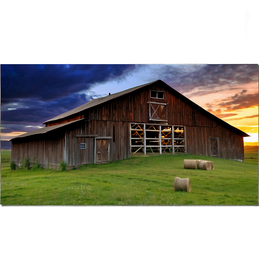 Sunset Behind Barn Png Gya