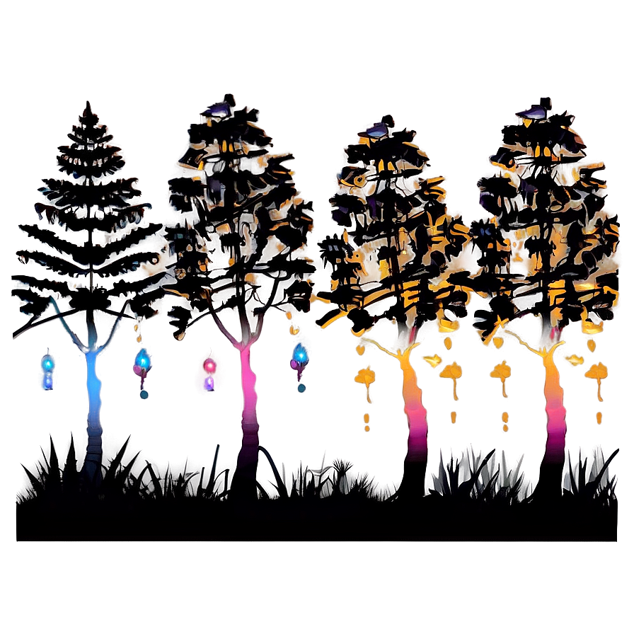 Sunset Forest Silhouette Png Ywf