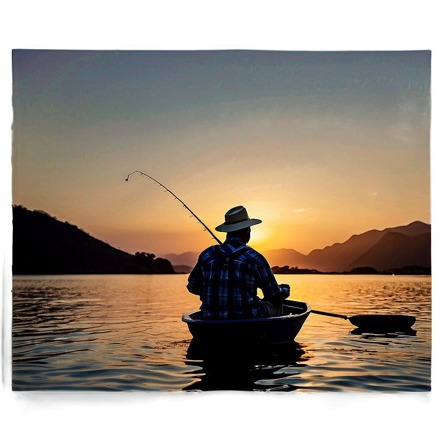 Sunset Gone Fishing Scene Png Xuw