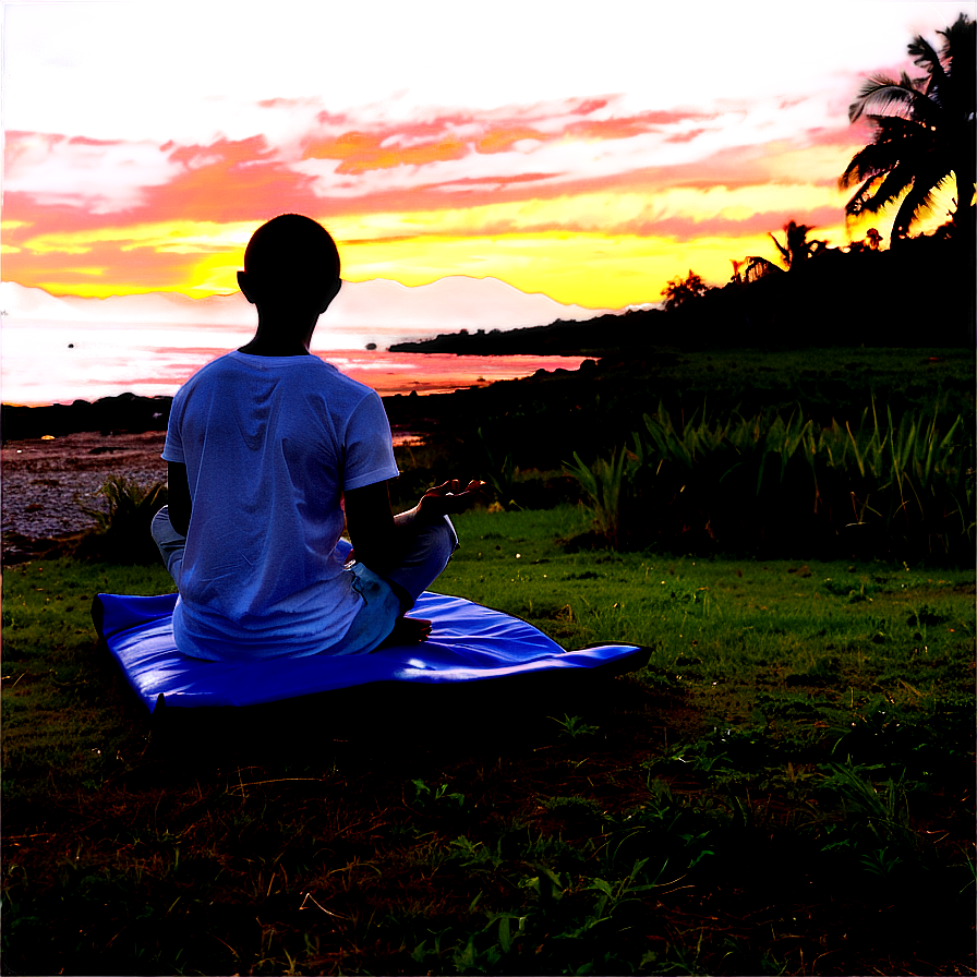 Sunset Meditation Paradise Png 05232024