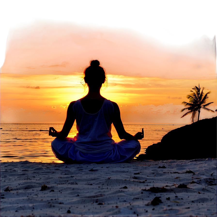 Sunset Meditation Paradise Png 6