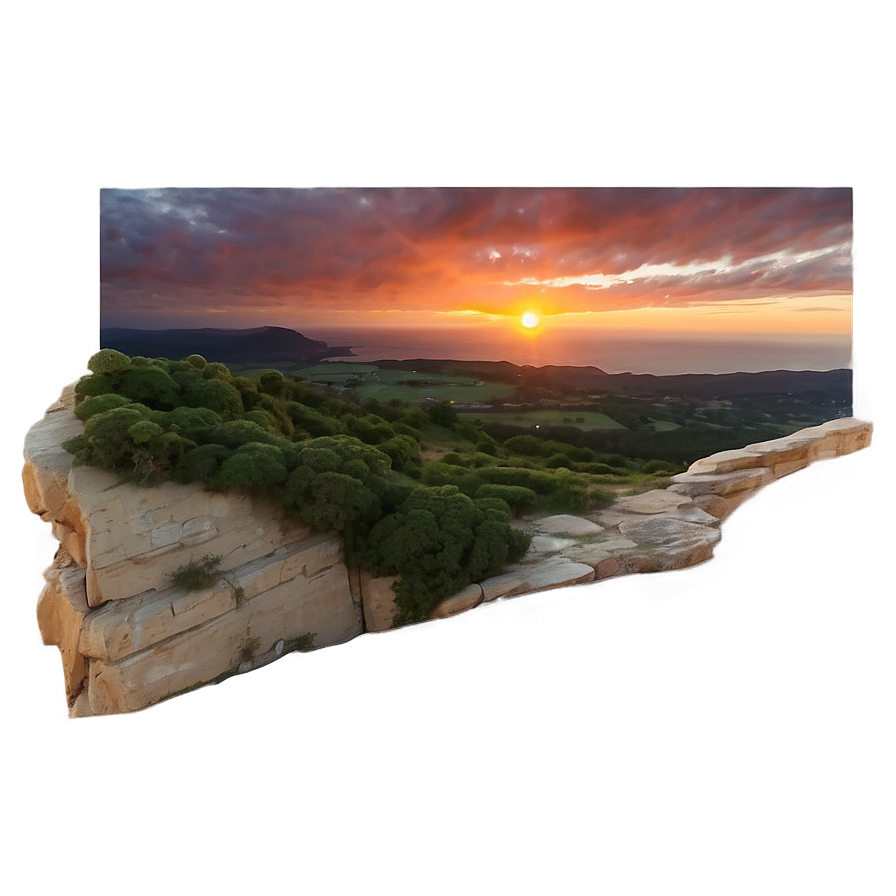 Sunset On The Cliff Png Ihj