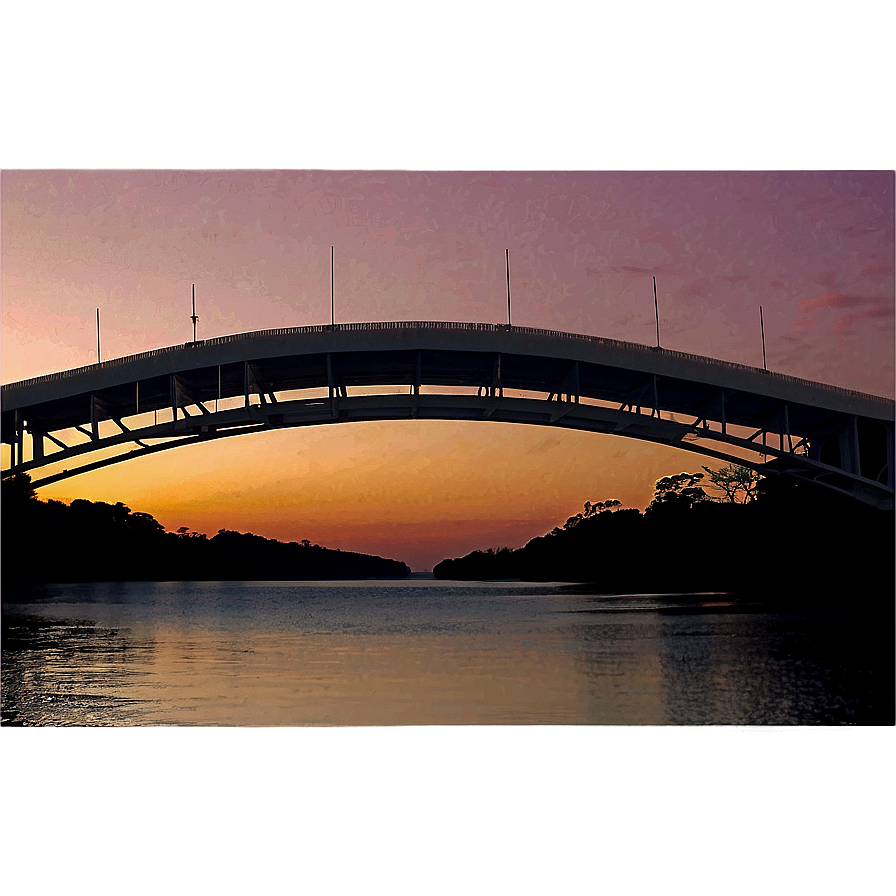 Sunset Over Bridge Png Wrt