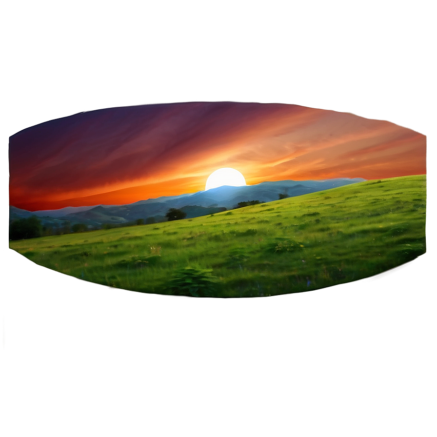Sunset Over Hills Landscape PNG 06232024 PNG with transparent background