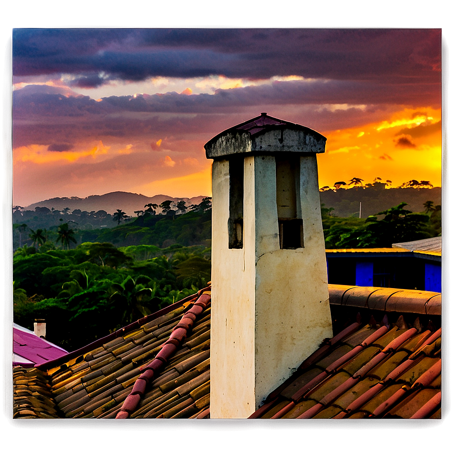 Sunset Over Rooftops Png 40