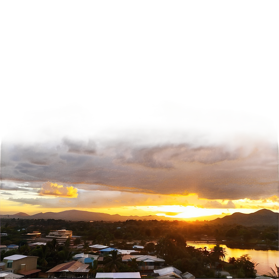 Sunset Over Town PNG lfm17 PNG with transparent background
