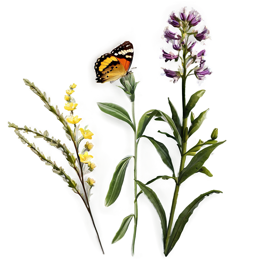 Sunset Over Wildflowers PNG 89 PNG with transparent background