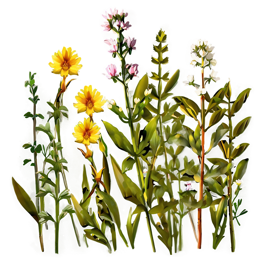 Sunset Over Wildflowers PNG nkq64 PNG with transparent background