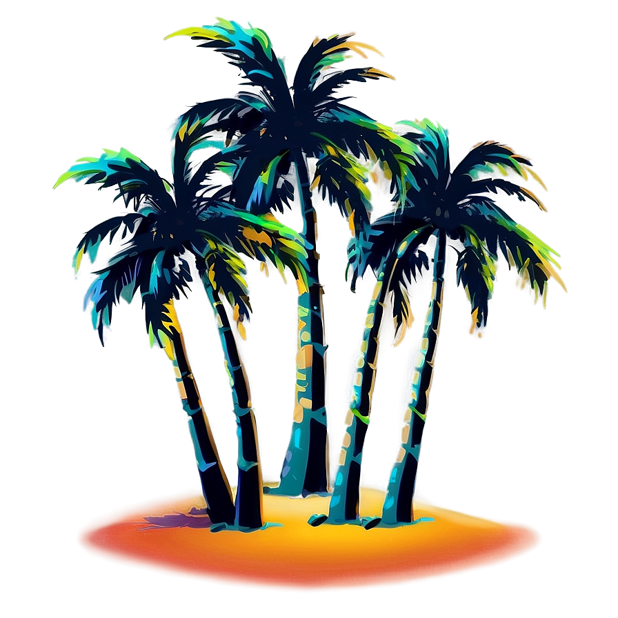 Sunset Palm Tree PNG 60 PNG with transparent background