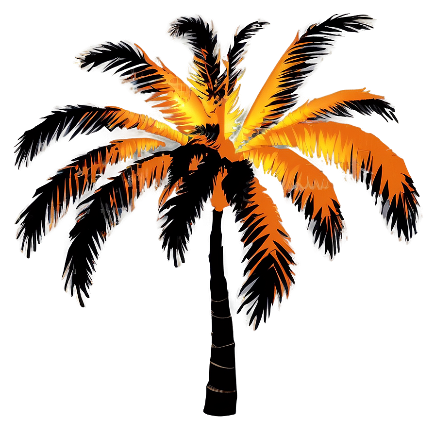 Sunset Palm Tree Silhouette Png 06262024