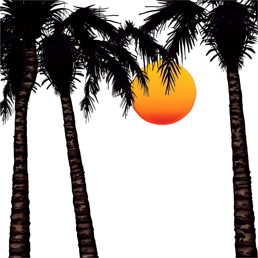 Sunset Palm Trees Png Gks