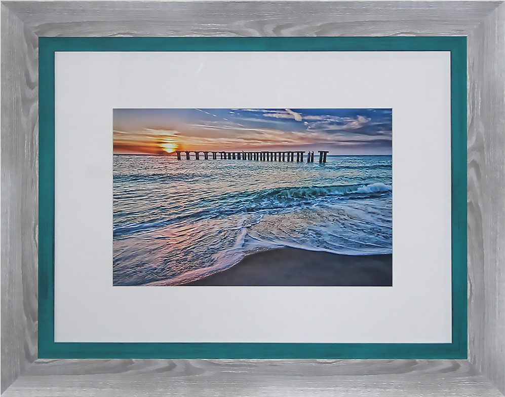 Sunset Pier Beach Wall Art