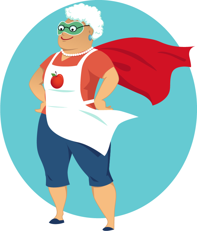 Super Granny Hero Illustration