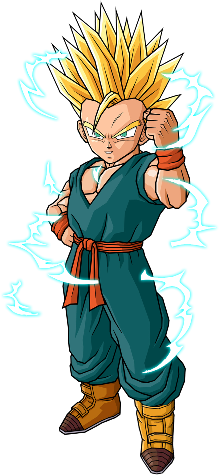 Super_ Saiyan_ Anime_ Character_ Pose PNG with transparent background