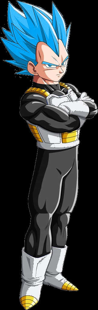 Super Saiyan Blue Vegeta Pose PNG with transparent background