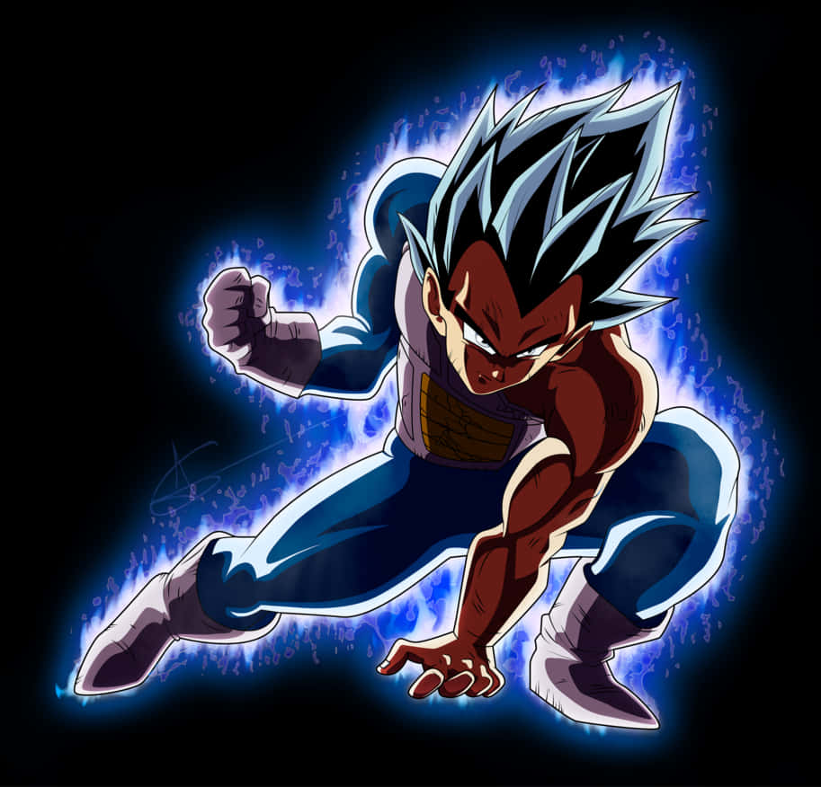 Super Saiyan Blue Vegeta Power Up PNG with transparent background