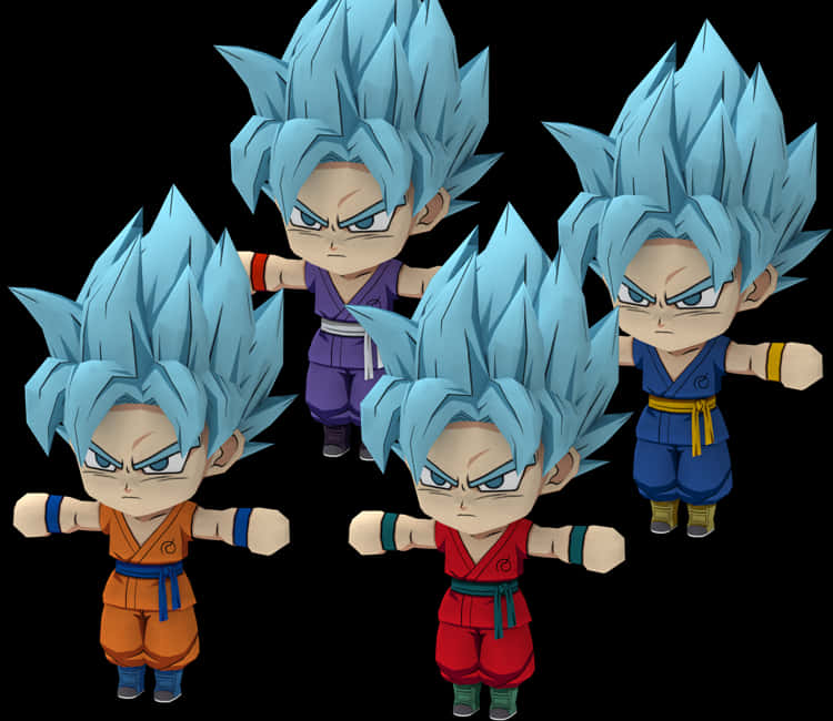 Super Saiyan Blue Vegeta Variants PNG with transparent background