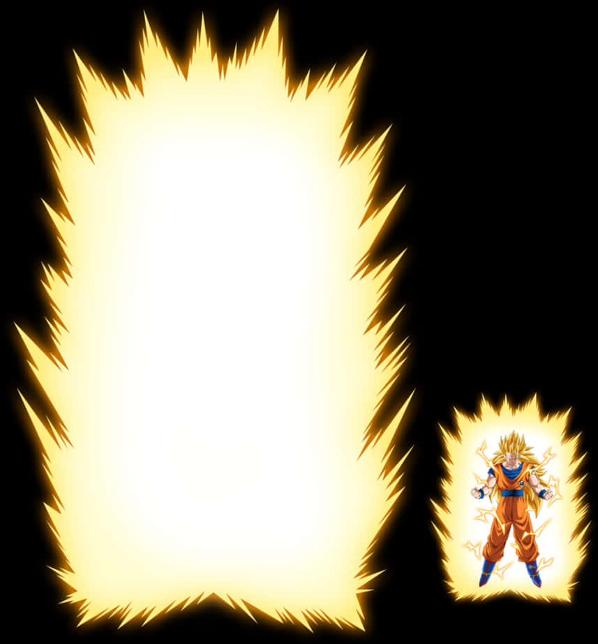 Super Saiyan Goku Energy Aura PNG with transparent background