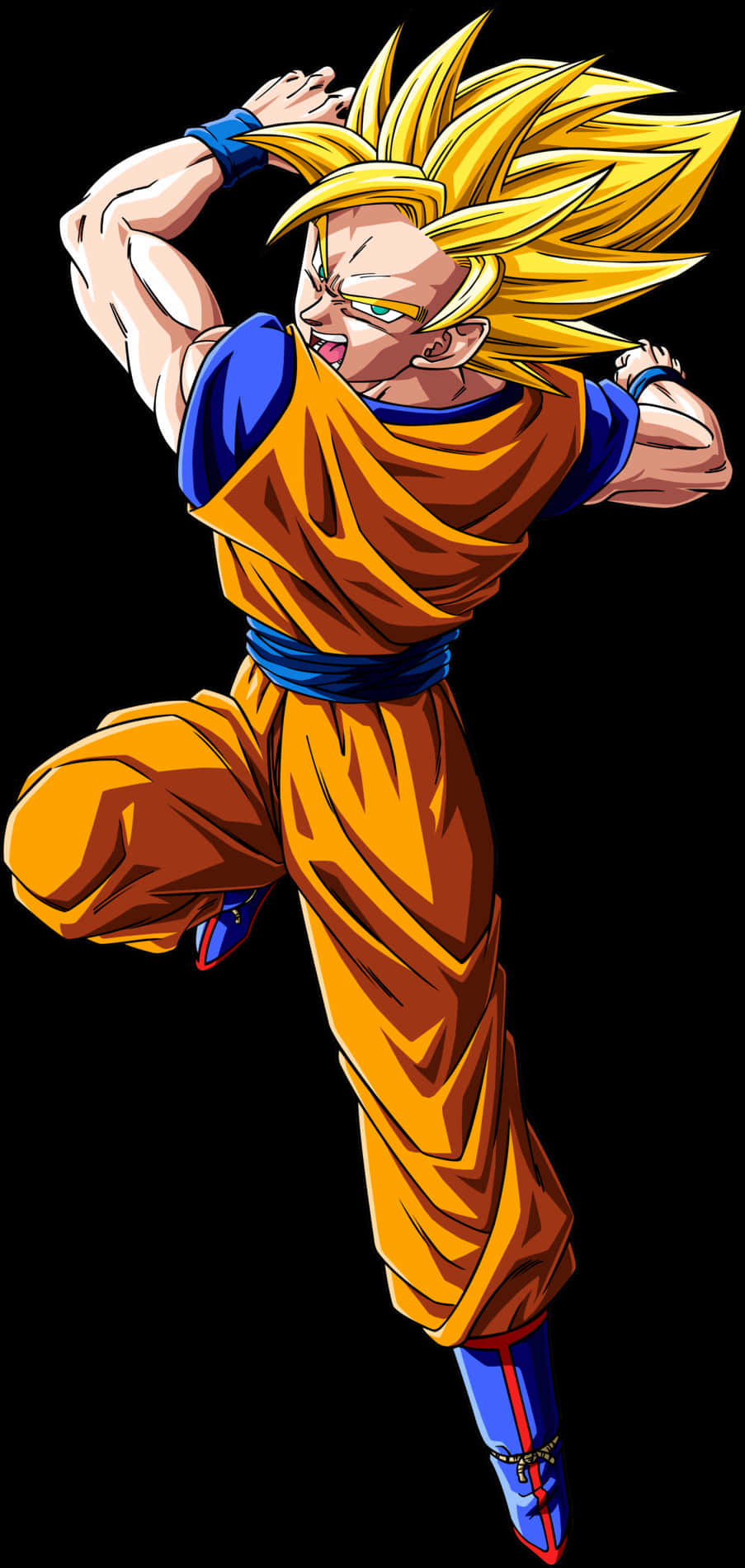Super Saiyan Goku Power Up PNG with transparent background