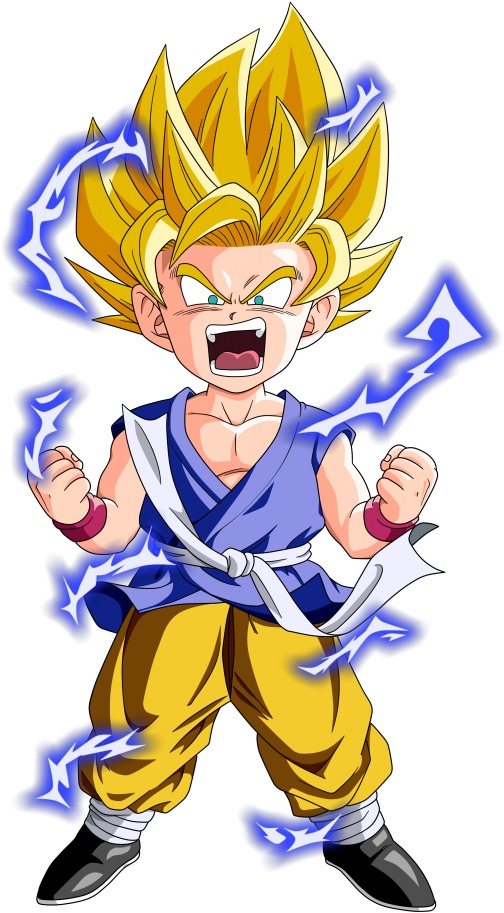 Super Saiyan Kid Goku Charging Up