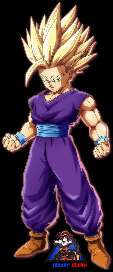 Super Saiyan Teen Gohan Pose PNG with transparent background