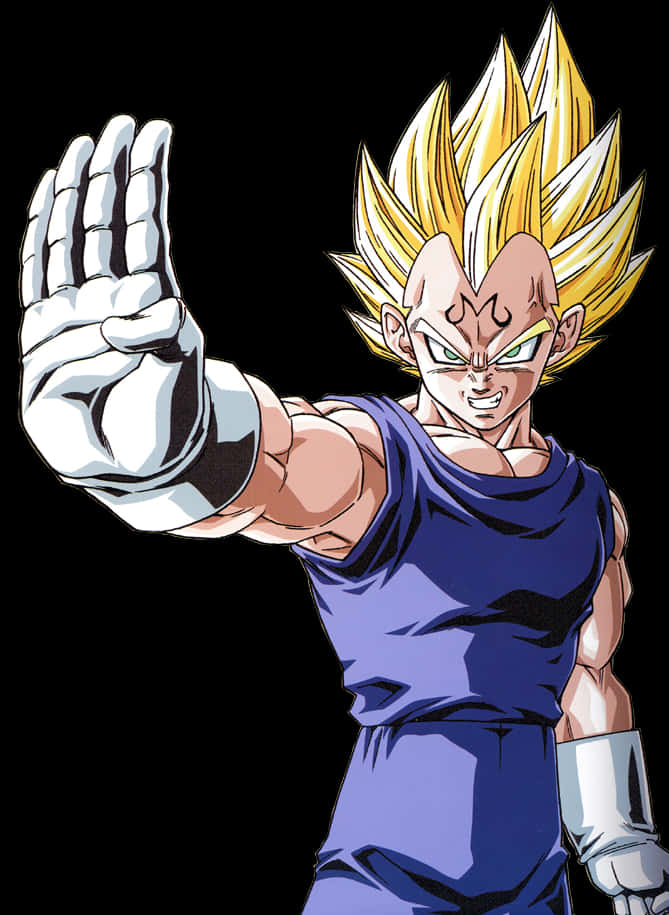 Super Saiyan Vegeta Pose PNG with transparent background