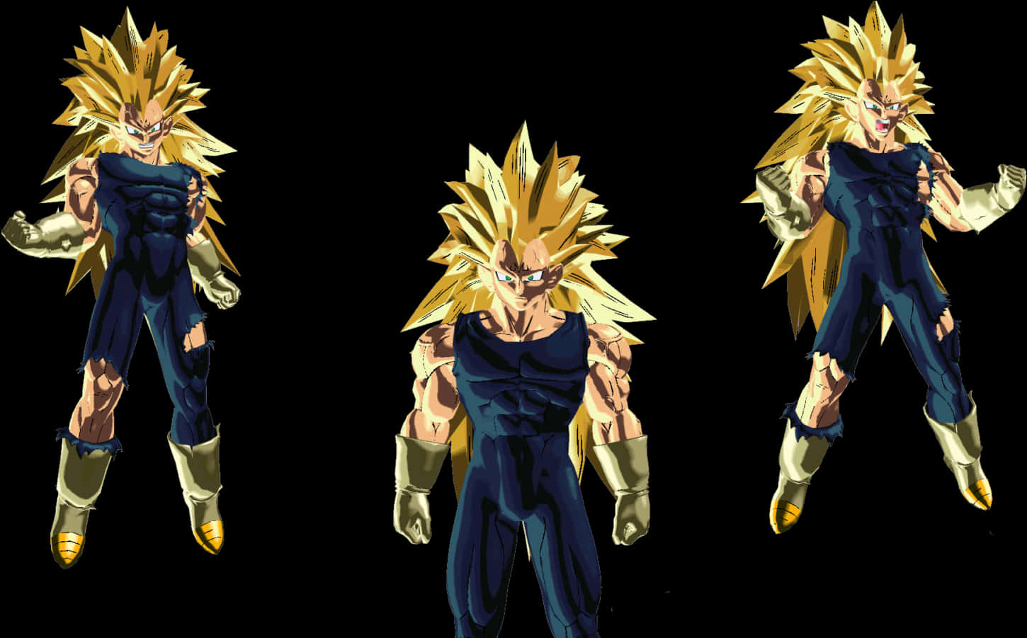 Super Saiyan Vegeta Trio PNG with transparent background