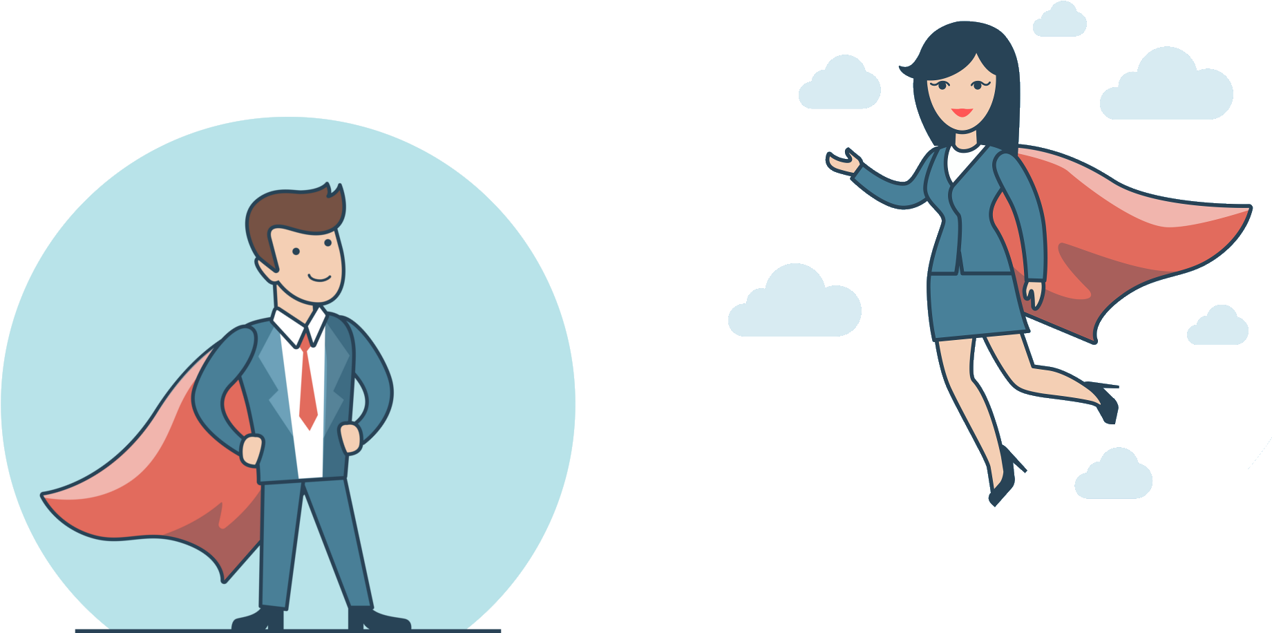 Superhero Business People Cartoon PNG image with a transparent background, free high-resolution download