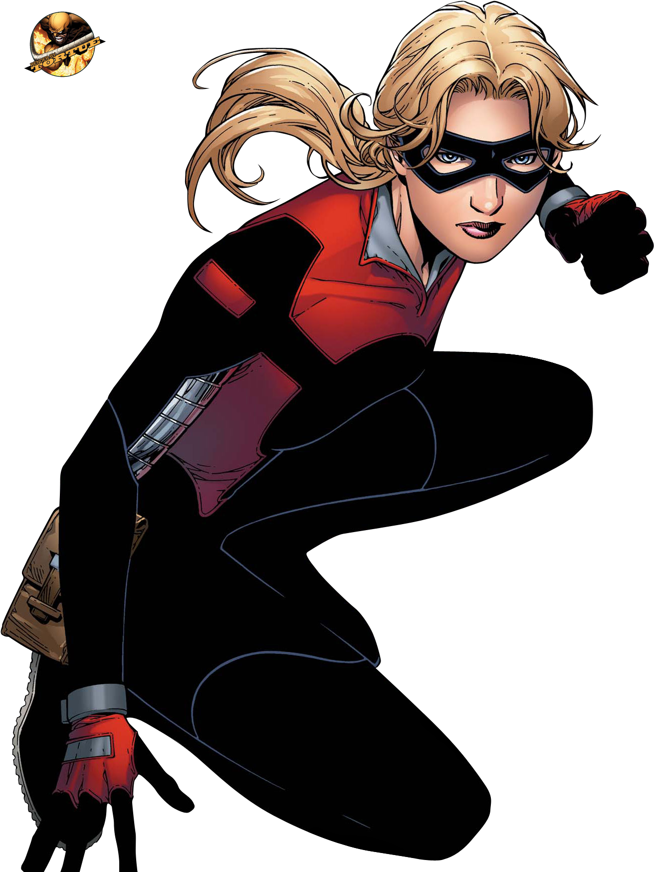 Superhero_ Crouching_ Pose PNG with transparent background