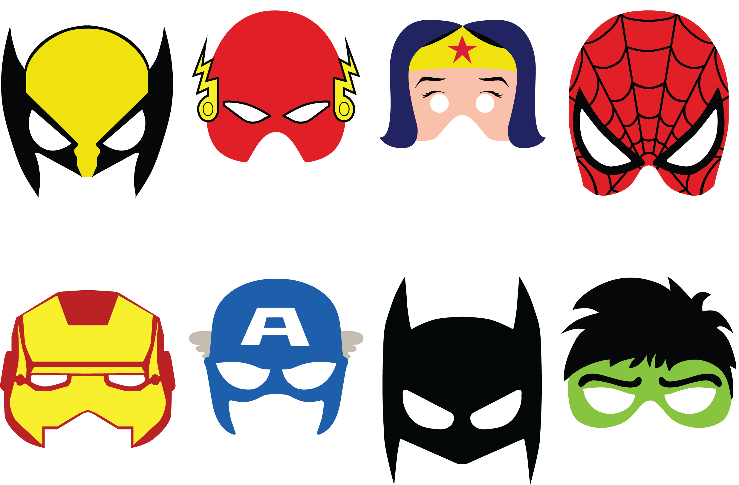 Superhero Batman Flash Iron Hero Batgirl Man Clipart - Superheroes Mask Printable, HD Png Download PNG image with a transparent background, free high-resolution download