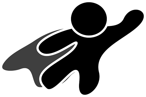 Superhero Silhouette Graphic PNG with transparent background
