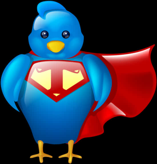 Superhero Twitter Bird PNG with transparent background