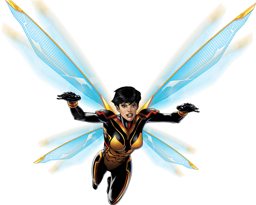 Superhero Waspin Flight PNG with transparent background