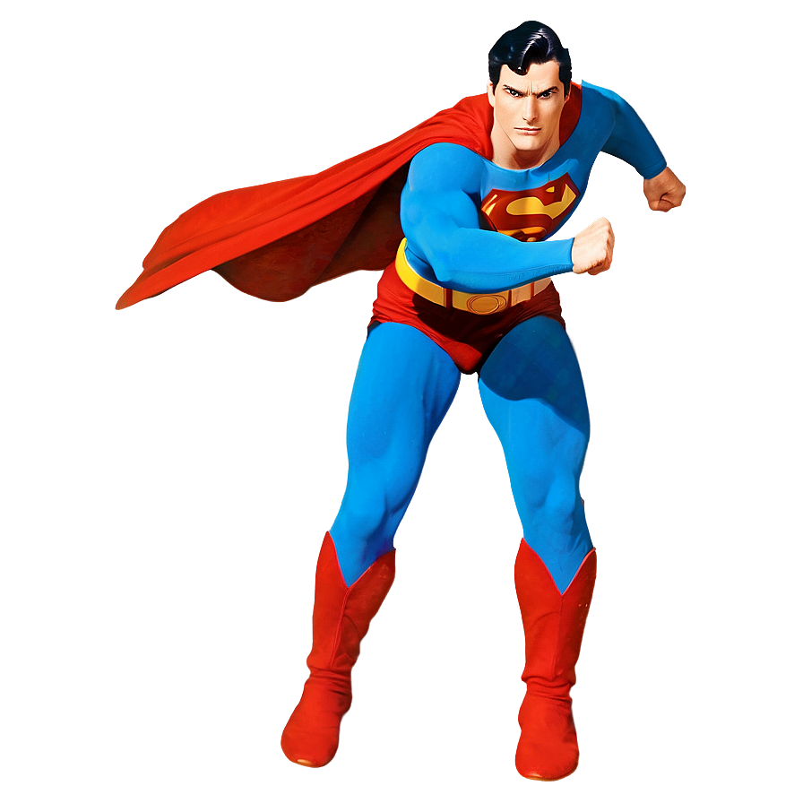 Superman in Action PNG 05032024 PNG with transparent background