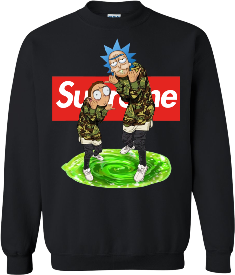 Supreme Rickand Morty Black Sweatshirt