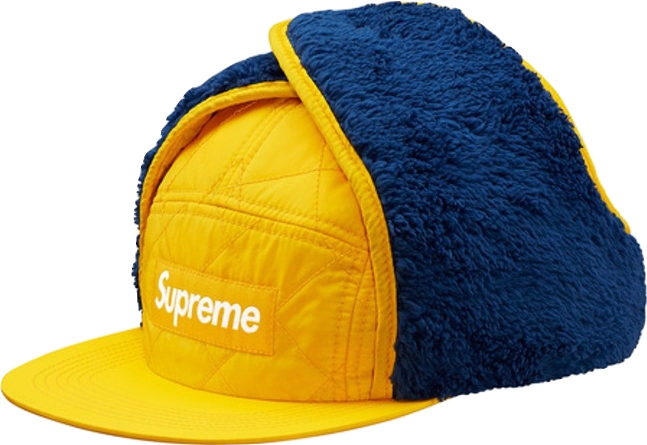 Supreme Yellow Blue Fleece Cap